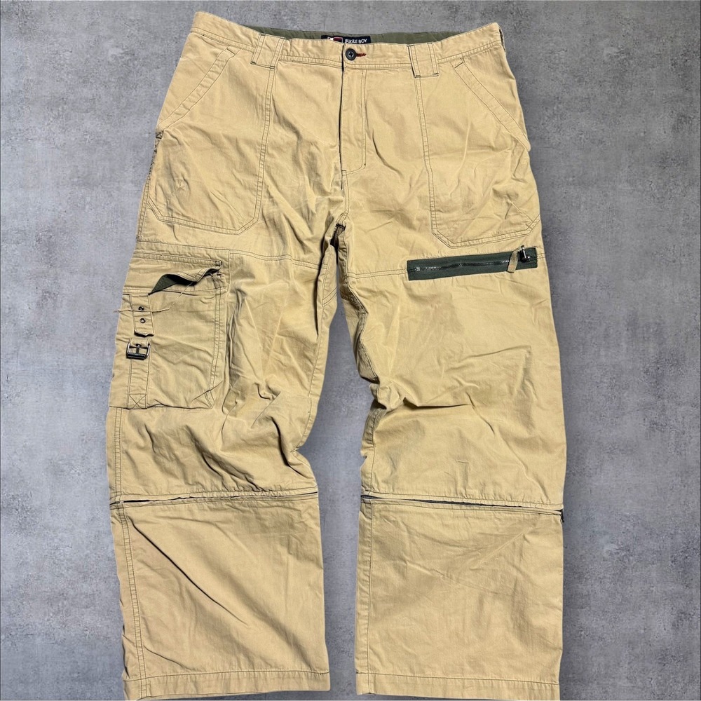 VTG Bugle Boy Convertible Cargo Pants Baggy Wide-Leg Mens 40x29 Gorpcore